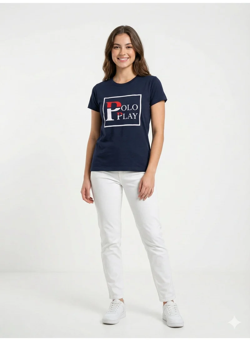 Polo Play Girls Graphic T-shirt -NAVY